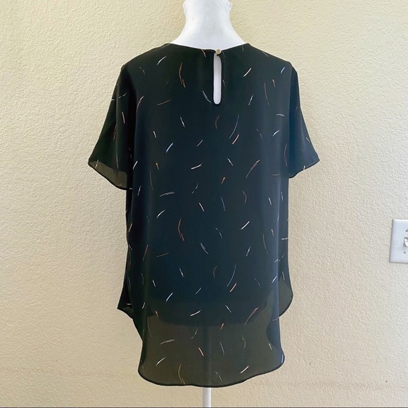 Apt 9 black short sleeve dressy blouse Size Large - Picture 5 of 11